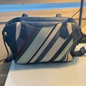 GUC Tory Burch Perry balloon stripe satchel